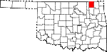 State map highlighting Nowata County