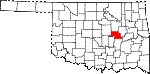 State map highlighting Okfuskee County