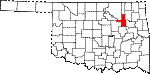 State map highlighting Tulsa County