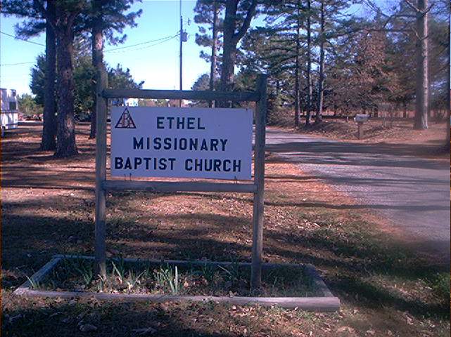 Ethel Missionary Baptist Church sign