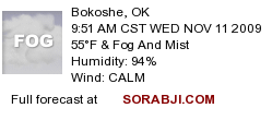 BOKOSHE, Oklahoma Weather