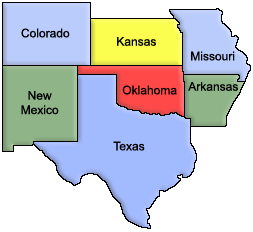 clickable map of surrounding states