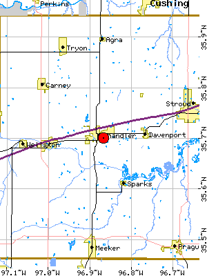 (Map of Lincoln County, Oklahoma)