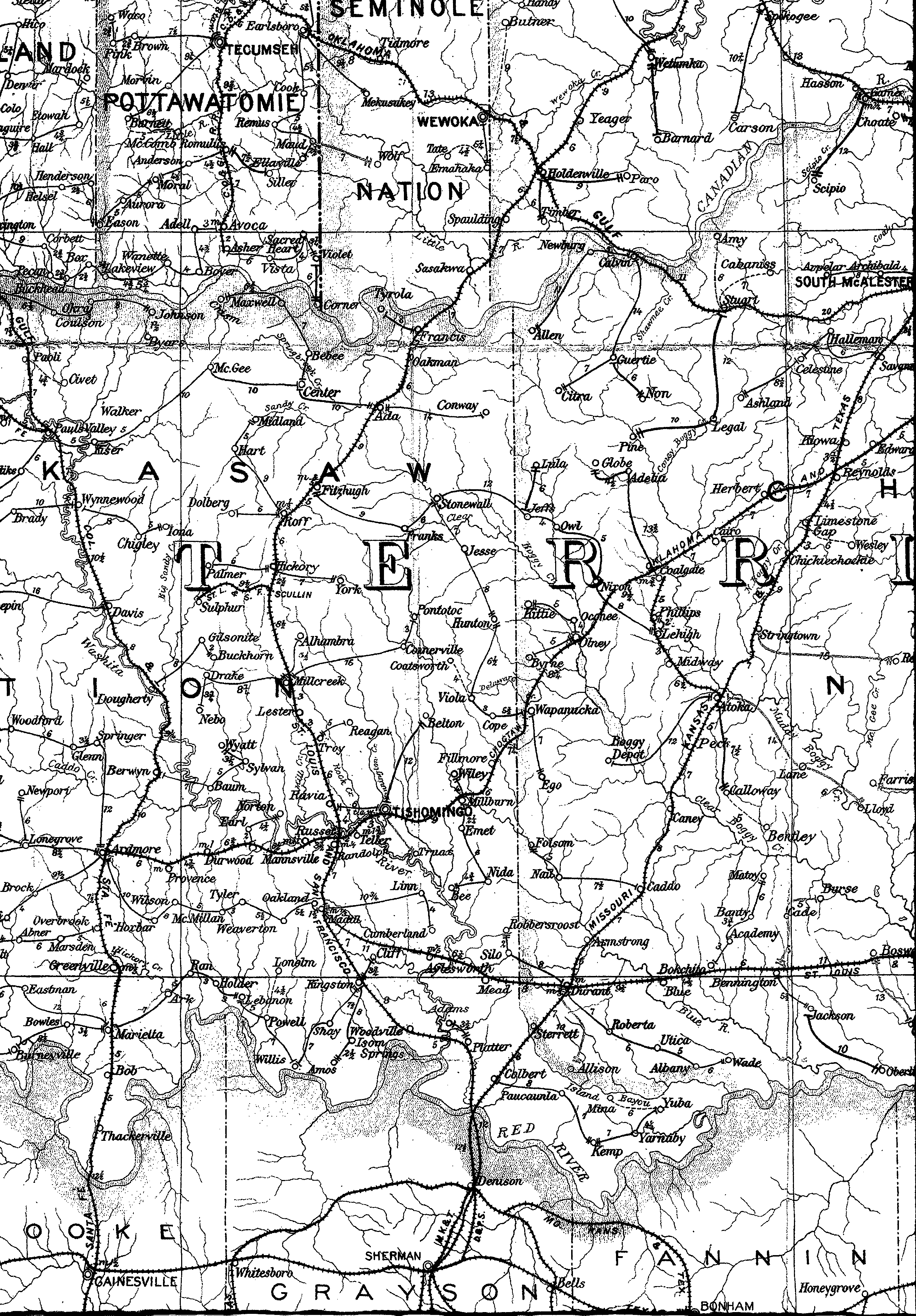 Map of Postal Routes