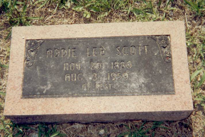 Addie Lee Scott gravestone
