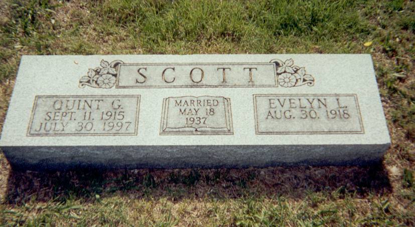 Quint G. & Evelyn L. Scott gravestone