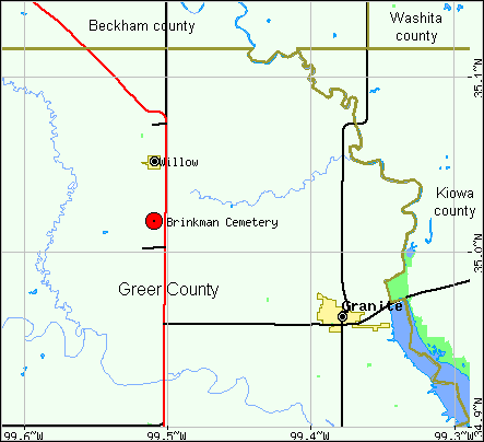 map to Brinkman cemetery