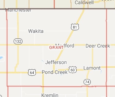 Grant county, OK map