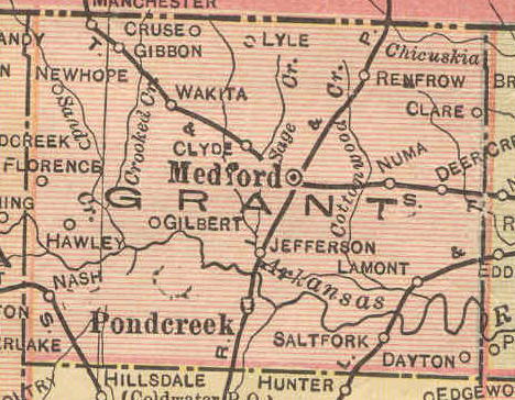 1915 Railroad Map for Grant County