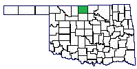 Oklahoma map Grant county in green