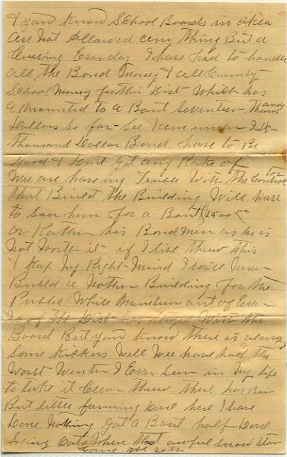letter from Neeley Butler, Mangum, Oklahoma