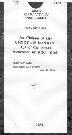 Choctaw minor enrollment